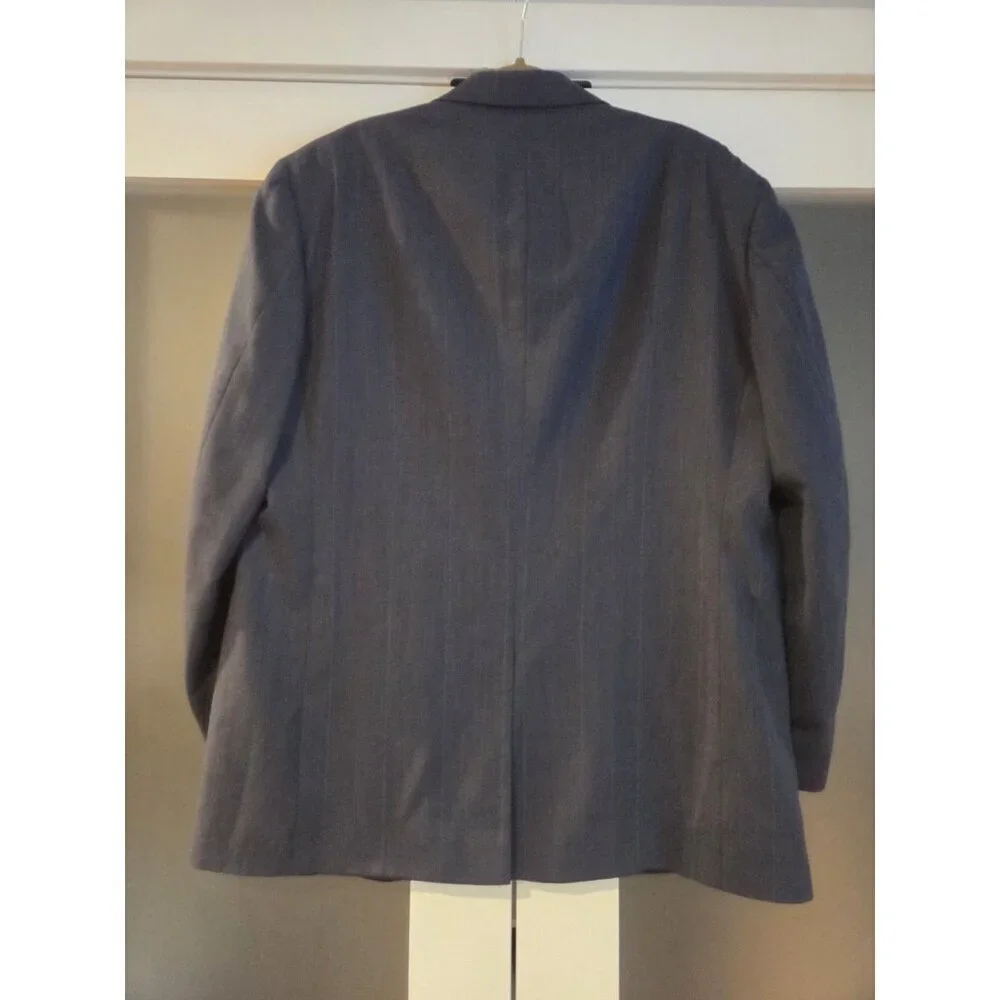 Vtg Hunter Haig Men’s 2 Piece Wool Suit 48 Navy Subtle Pinstripe Union Made USA - Picture 3 of 16